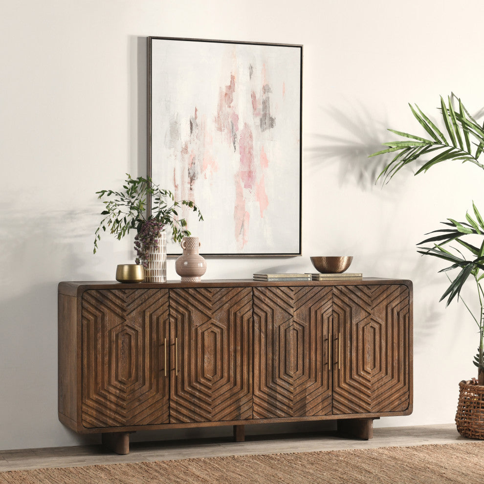 Holmes Four Door Mango Wood Sideboard by Kosas Home