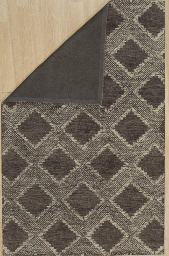 Hand-Tufted Wool Charcoal Contemporary Area Rug, 5'x8'