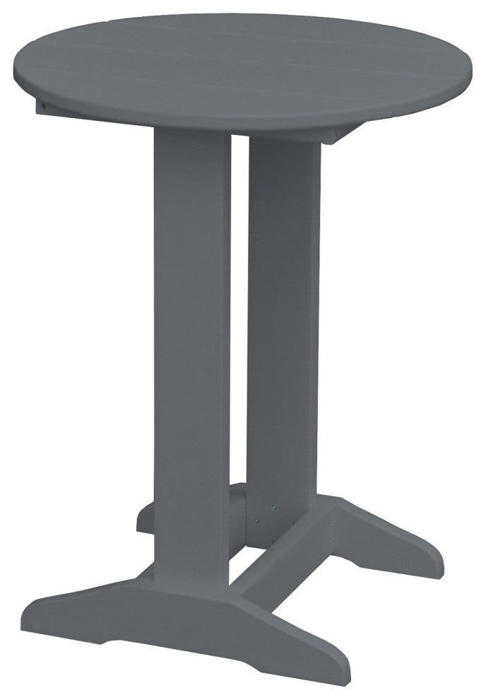 Poly Lumber Balcony Side Table, Dark Grey, Round
