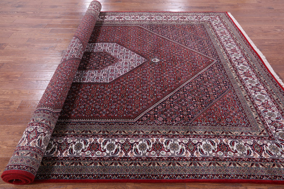 Fine Persian Bijar Handmade Wool and Silk Rug 8' 1" X 11' 8" Q6717