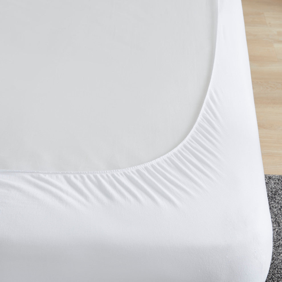 Sleep Philosophy Percale Double Insertion Filled Mattress Pad, White, Twin