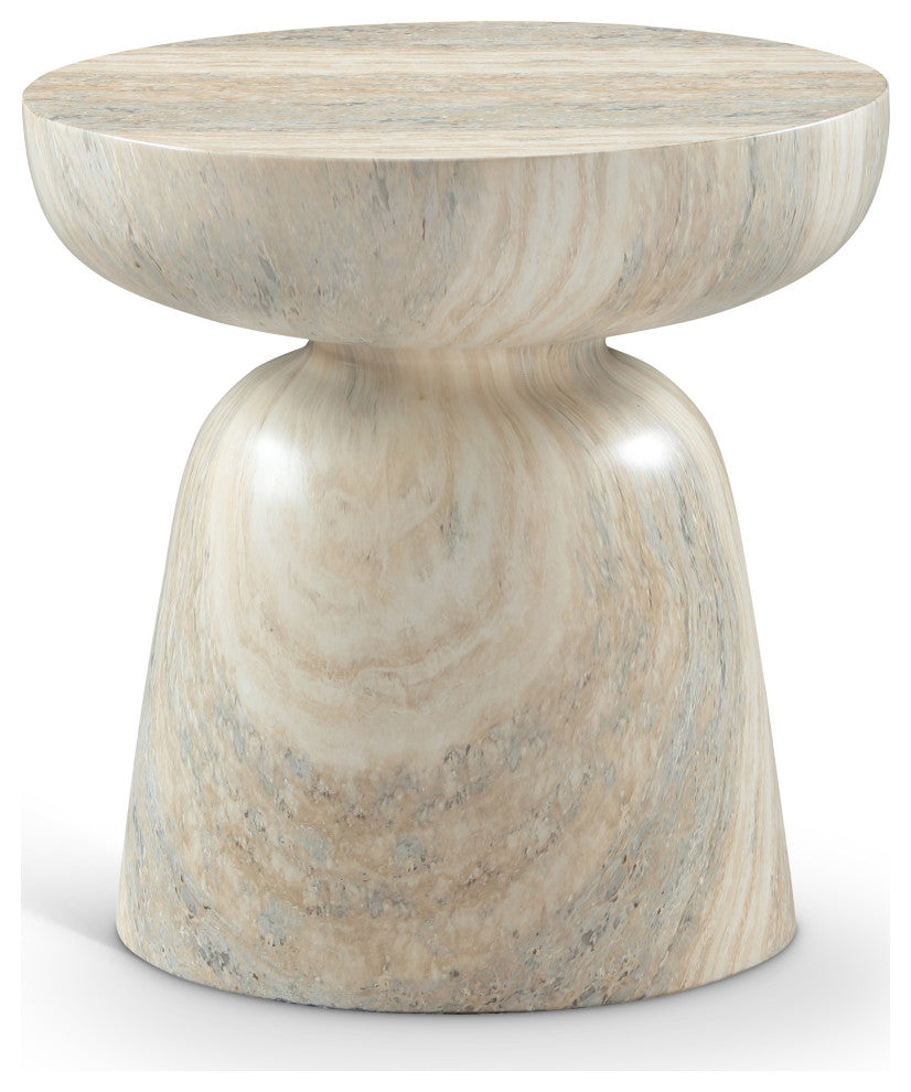 Avellino Finished Concrete Indoor/Outdoor End / Side Table, Travertine