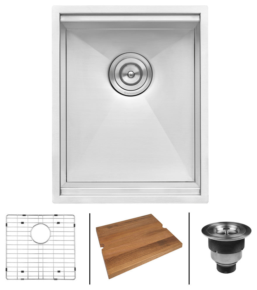 Ruvati RVH8304 15" Undermount 16 Gauge Workstation Ledge Bar Prep Sink