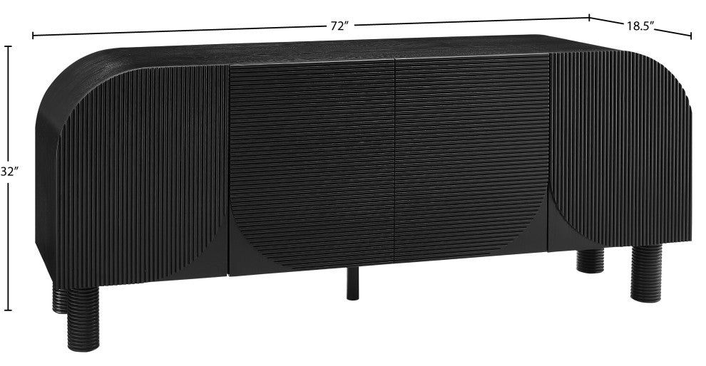 Casablanca Finished Wood Veneer Sideboard/Buffet, Black