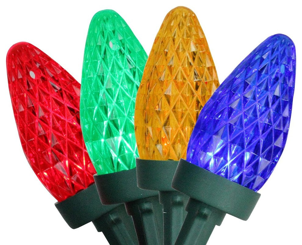 Multi Colored Faceted LED C7 Christmas Lights