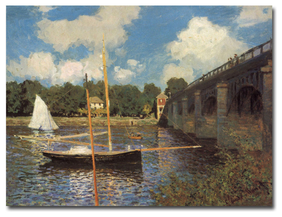 'Bridge at Argenteuil II' Canvas Art by Claude Monet