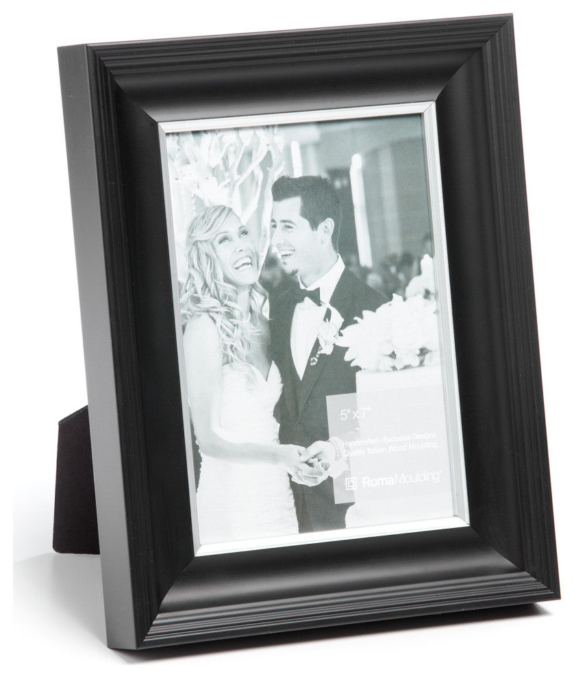 Black Titanium Silver Picture Frame, 1", Easle Back, 8 x 10