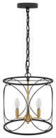 Farmhouse Metal Cylinder Frame 3-Light Pendant Lighting Fixture