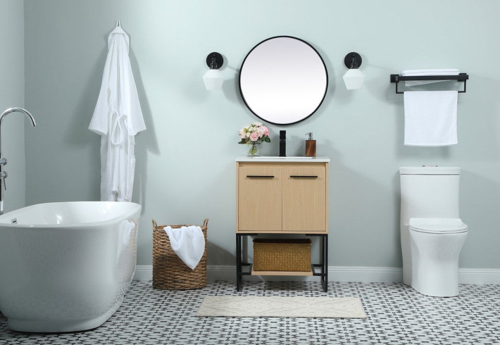 Sue 24" Single Bathroom Vanity, Maple