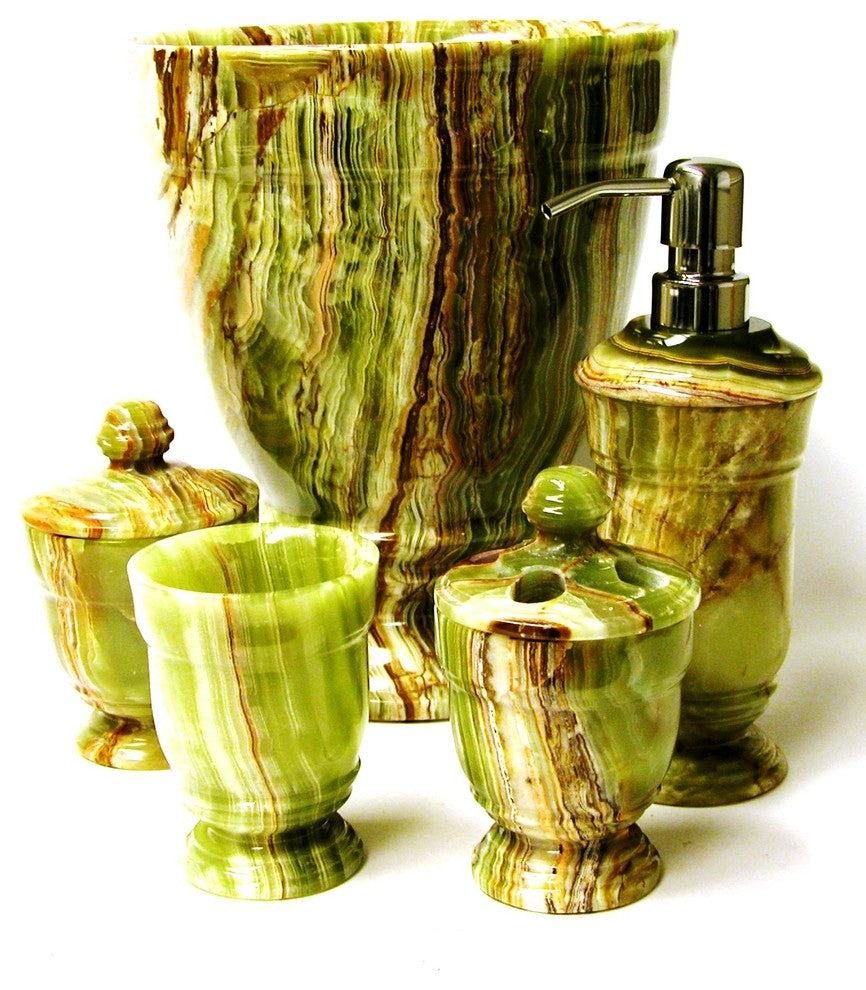 5 Piece Set, Classic Green Onyx