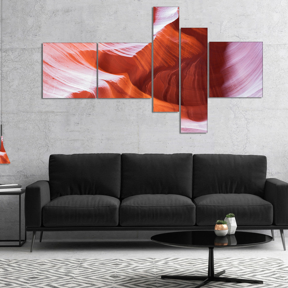 Antelope Canyon Brown Wall, Landscape Photo Canvas Print, 60"x32", 5 panels