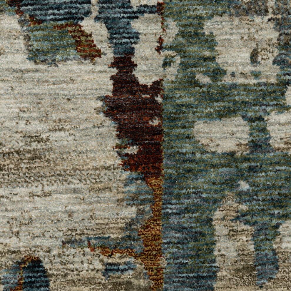 Harlan Modern Psychedelic Polyester Area Rug 6'7" x 9'6"