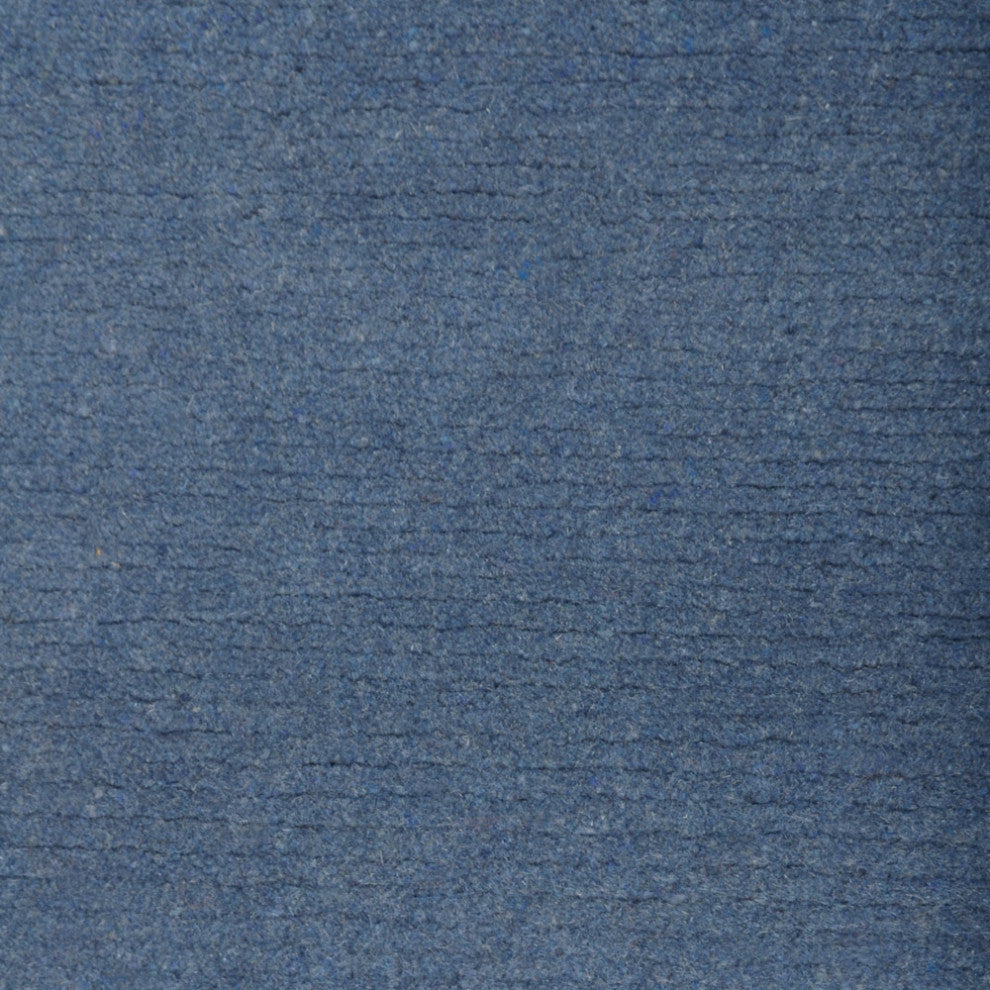 Hand Knotted Tibbati Wool Area Rug Solid Blue, [Rectangle] 8'x11'