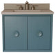 31" Single Vanity, Aqua Blue Finish With White Concrete Top