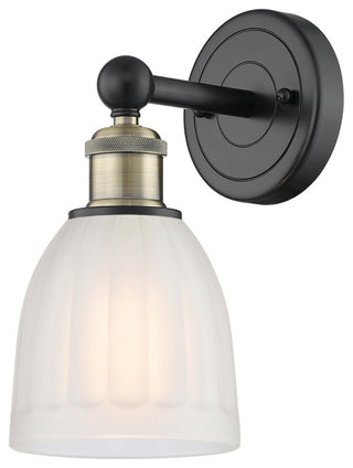 Brookfield 1-Light 6" Sconce, Black Antique Brass Finish, White Shade