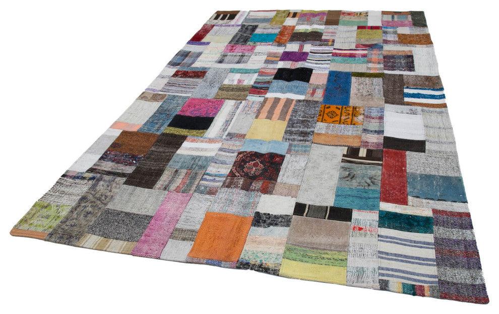 Rug N Carpet - Handmade Turkish 6' 7'' x 10' 0'' Tribal Patchwork Kilim Rug