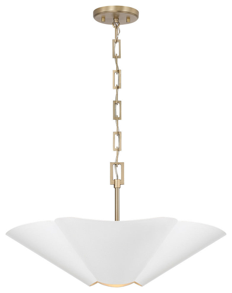 Capital Lighting 355443 Maeve 23"W Pendant / Converts to - Matte Brass / White