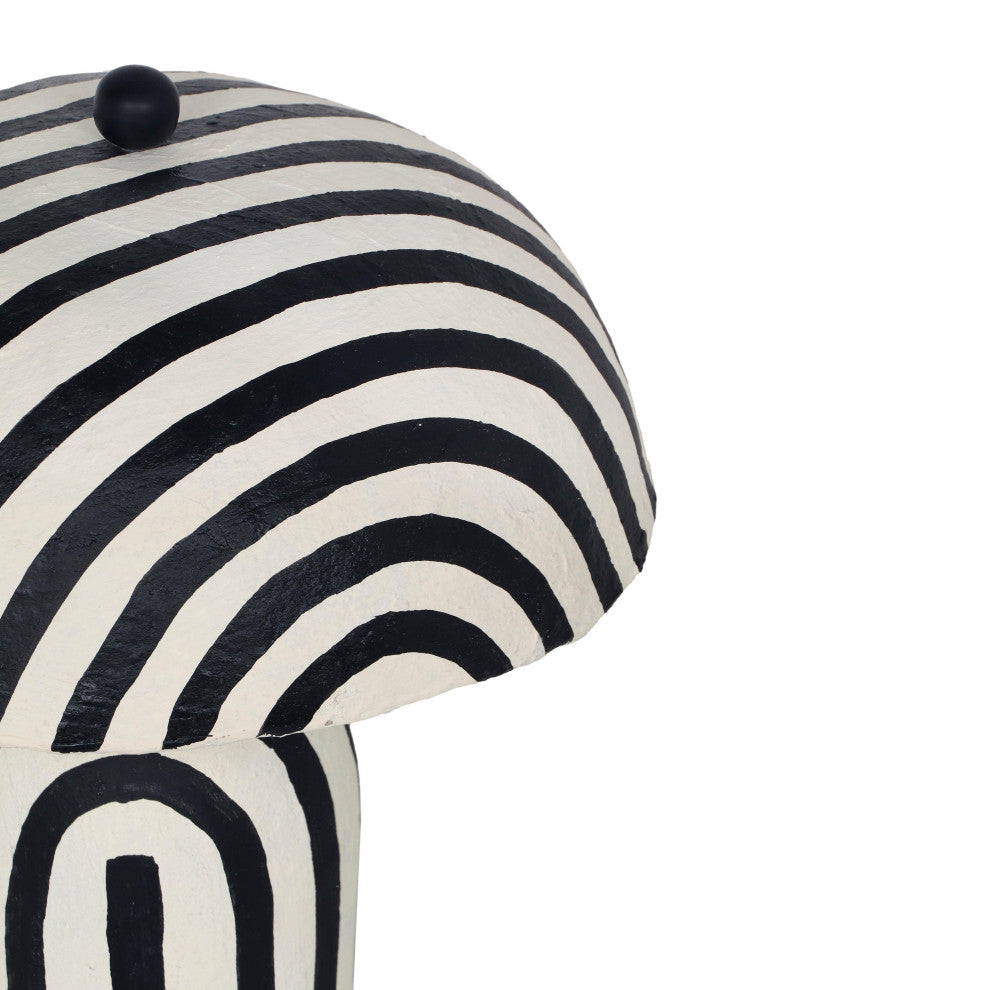 Maiori Papier Mache Table Lamp, Black