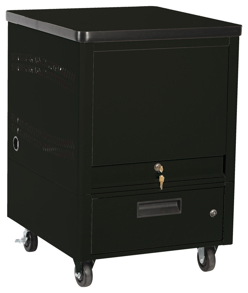 Laptop Depot Cart With 8 Capacity Unit, Black