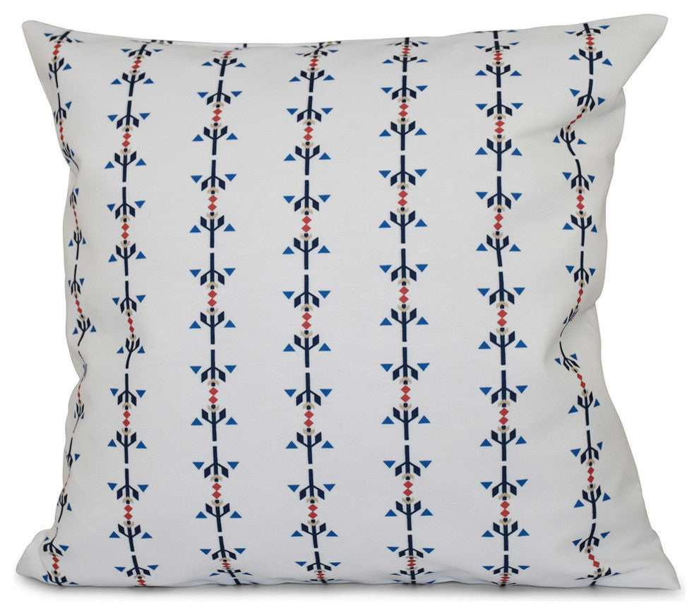 Jodhpur Stripe, Stripe Print Pillow, Navy Blue, 20"x20"