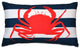Pillow Decor, Red Crab Nautical Throw Pillow 12x20