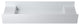 47" Polystone Rectangular Wall Mounted Sink Only, Glossy White, No Faucet