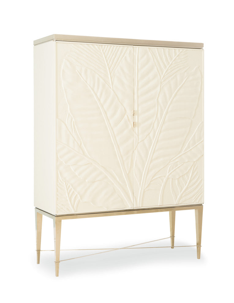 Palms Up! Carved Ivory Bar With Gold Legs