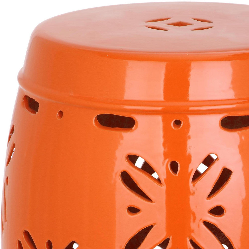 Safavieh Indoor-Outdoor Sakura Garden Stool, Orange