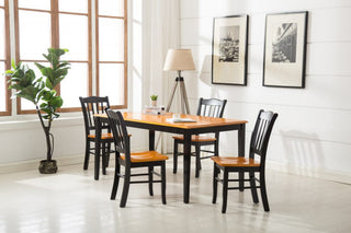 Shaker Dining Chairs, Set of 2, Black and Oak