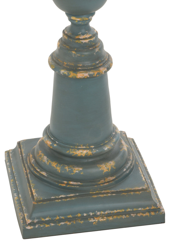 Bourgault | 64" Antique French Farmhouse Poly Resin Floor Lamp in a Deep Olive