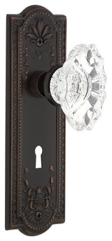 Meadows Plate Interior Mortise Chateau Door Knob, Timeless Bronze