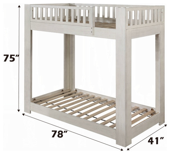 ACME Cedro T/T Bunk Bed, Weathered White Finish