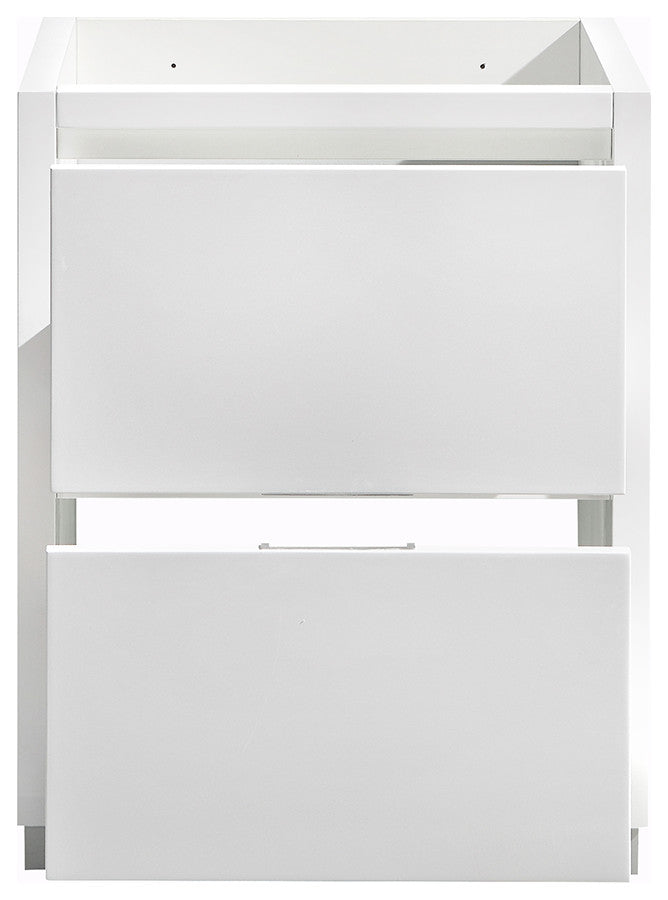 Valencia Free Standing Modern Bathroom Cabinet, Glossy White, 24"