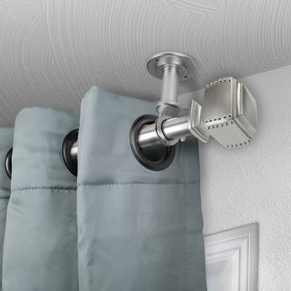 Studded Ceiling 1" Curtain Rod/Room Divider, Satin Nickel, 28-48"