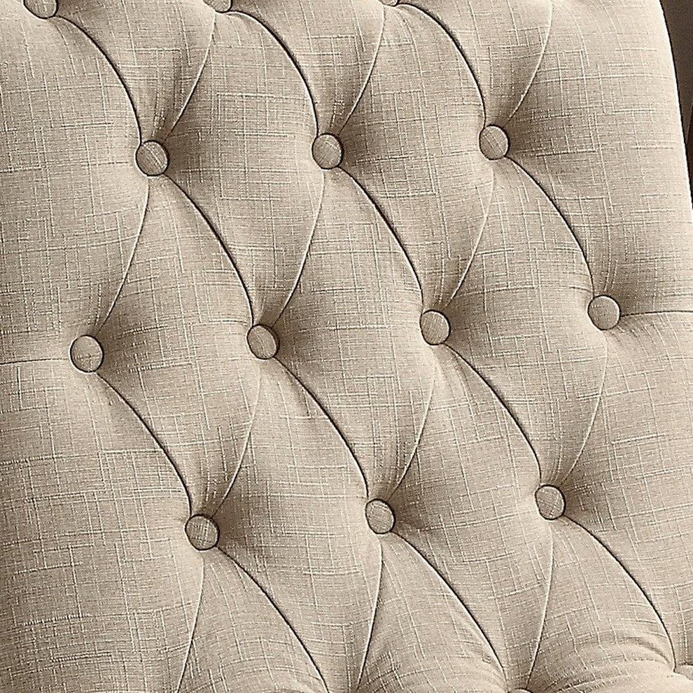 Iris Tufted Upholstered Slipper Chair, Beige
