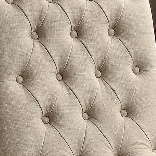 Iris Tufted Upholstered Slipper Chair, Beige