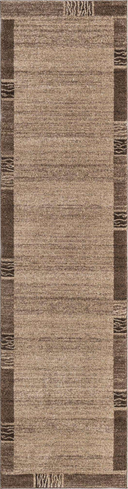 Rug Unique Loom Del Mar Light Brown Runner 2' 7 x 10' 0