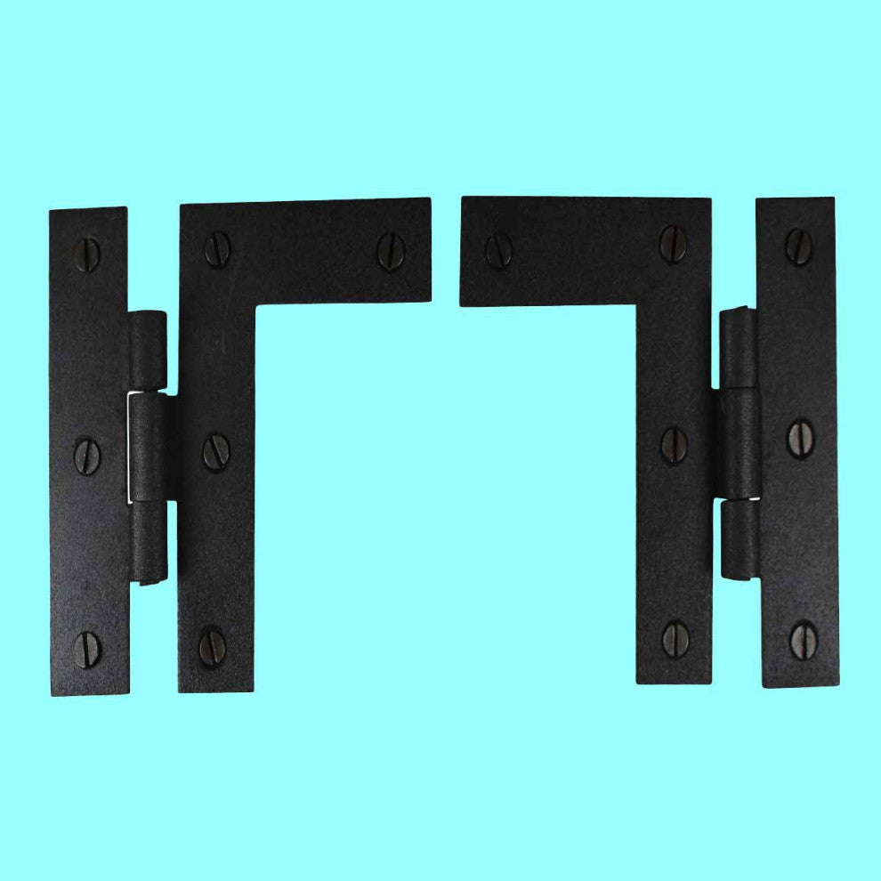 Black HL Flush Mount Door Hinges Left & Right Pair Pack of 4 Renovators Supply