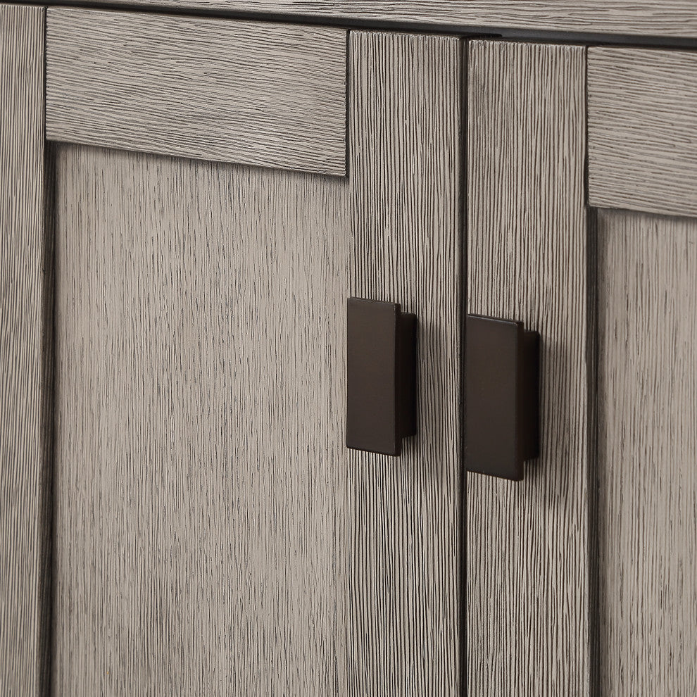 Chestnut 48" Bath Vanity, Grey Oak, Mirror, Oil-Rubbed Bronze Hardware
