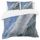 Black and Blue Abstract Water Painting Duvet Cover Set, King