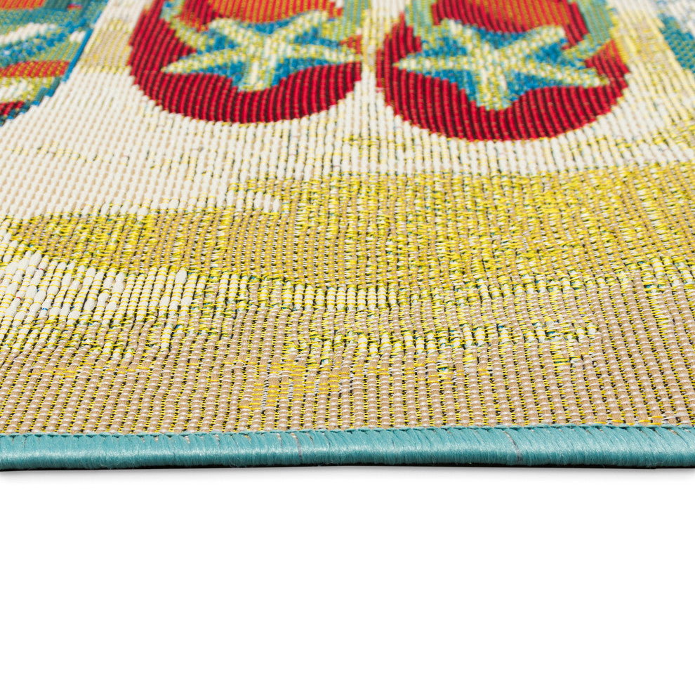 Esencia Flip Flops Forever Indoor/Outdoor Mat Blue 2'x2'10"