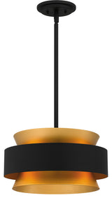 3-Light Pendant in Earth Black