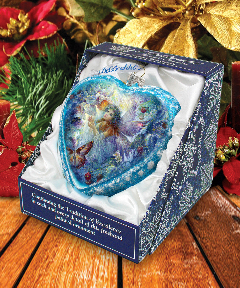 Hand Painted Scenic Glass Ornament Limited Edition Flower Fairy