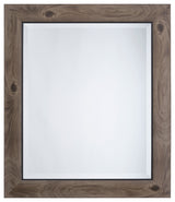 Mirror, Frame, Gray Wood, Black Trim