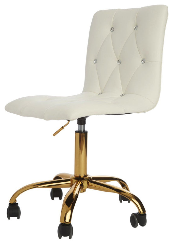 Evelyn Diamond Quilted Vanity Chair, White