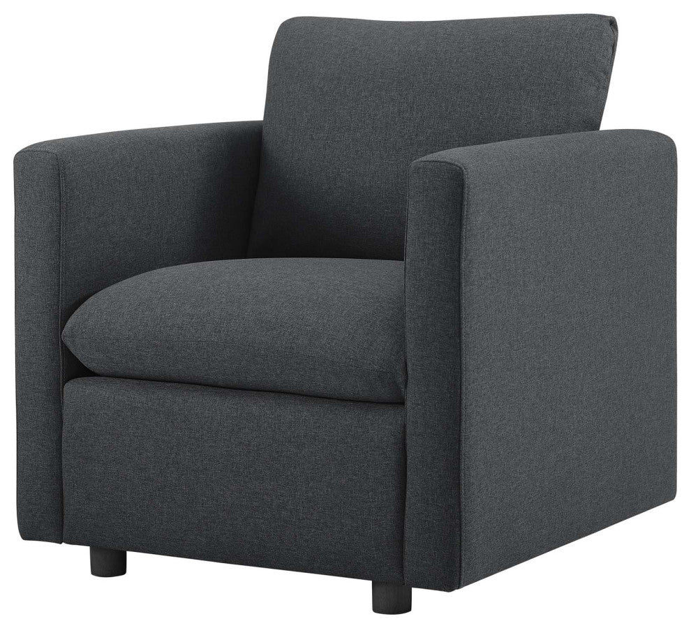 Armchair and Loveseat Sofa Set, Fabric, Gray, Modern, Lounge Hospitality