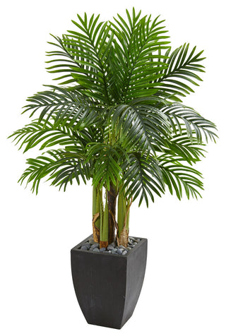 Nearly Natural  Kentia Palm Artificial Tree in Black Planter