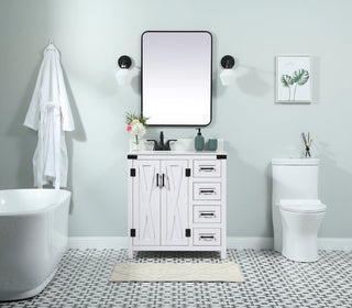 Home Living 19" Farmhouse White-Light Bathroom Vanity