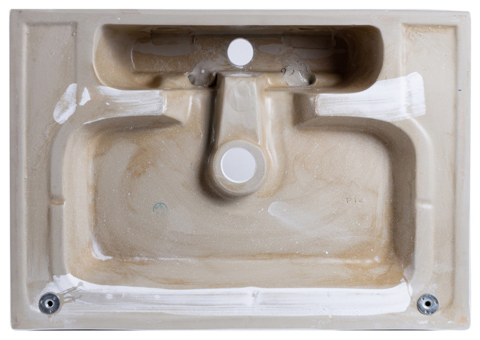 24x16.5" Rectangular White Ceramic Vessel Bathroom Vessel Sink