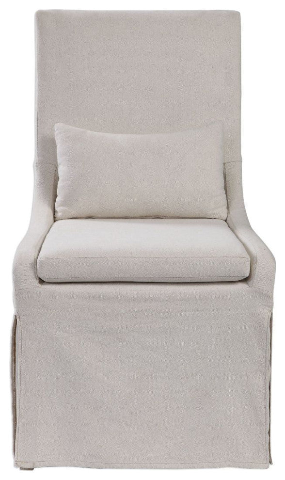 Uttermost Coley White Linen Armless Chair